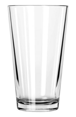 16 ounce tapered pint glass used for serving draft beer