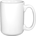 15 oz blank white vitrified ceramic mug with c handle