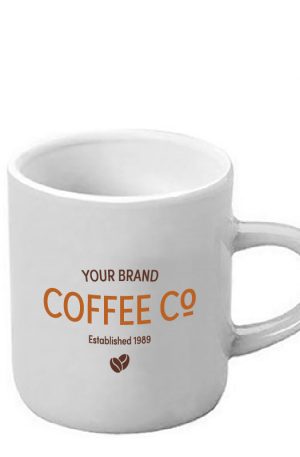 M-Ware 3 oz White Cancun Espresso Mug with decoration