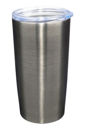 20 ounce brushed stainless steel travel tumbler