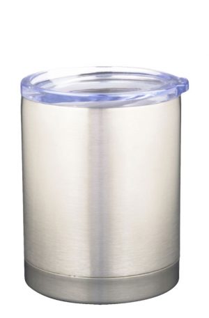 12 ounce brushed stainless steel insulated travel tumbler