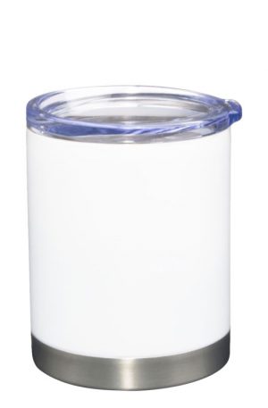 12 ounce white stainless steel travel tumbler